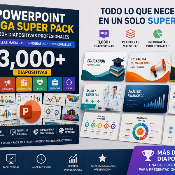 PowerPoint Mega Super Pack – 3,000+ Diapositivas Profesionales