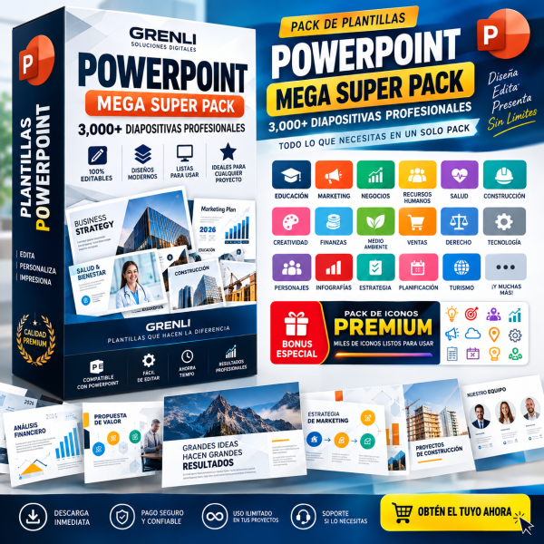MEGA PACK PLANTILLA EN POWER POINT